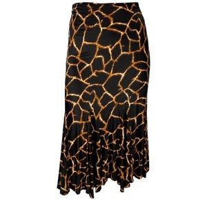 Vintage Dolce & Gabbana Giraffe print midi Skirt Italian 44/US 8